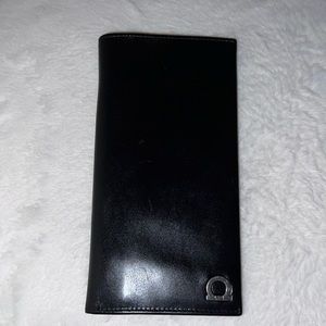 Salvatore Ferragamo Ferragamo Black Gancini Leather Long Wallet